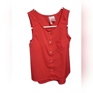 Japna Kids Red Button-Up Sleeveless Top Size 7